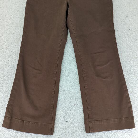 Everlane Brown Utility Kick Flare Pants Cotton Stretch Women 4 Cropped Wide Leg - Picture 4 of 9